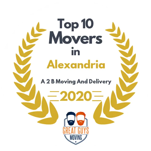 Top 10 Movers in Alexandria, VA 2020 award