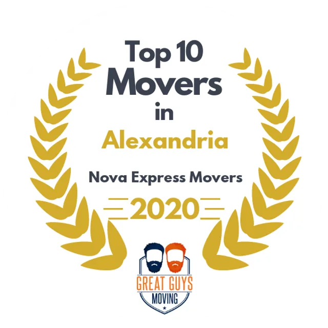 Top 10 Movers in Alexandria, VA 2020 award