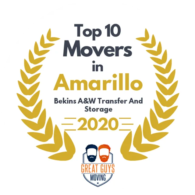 Top 10 Movers in Amarillo, TX 2020 award