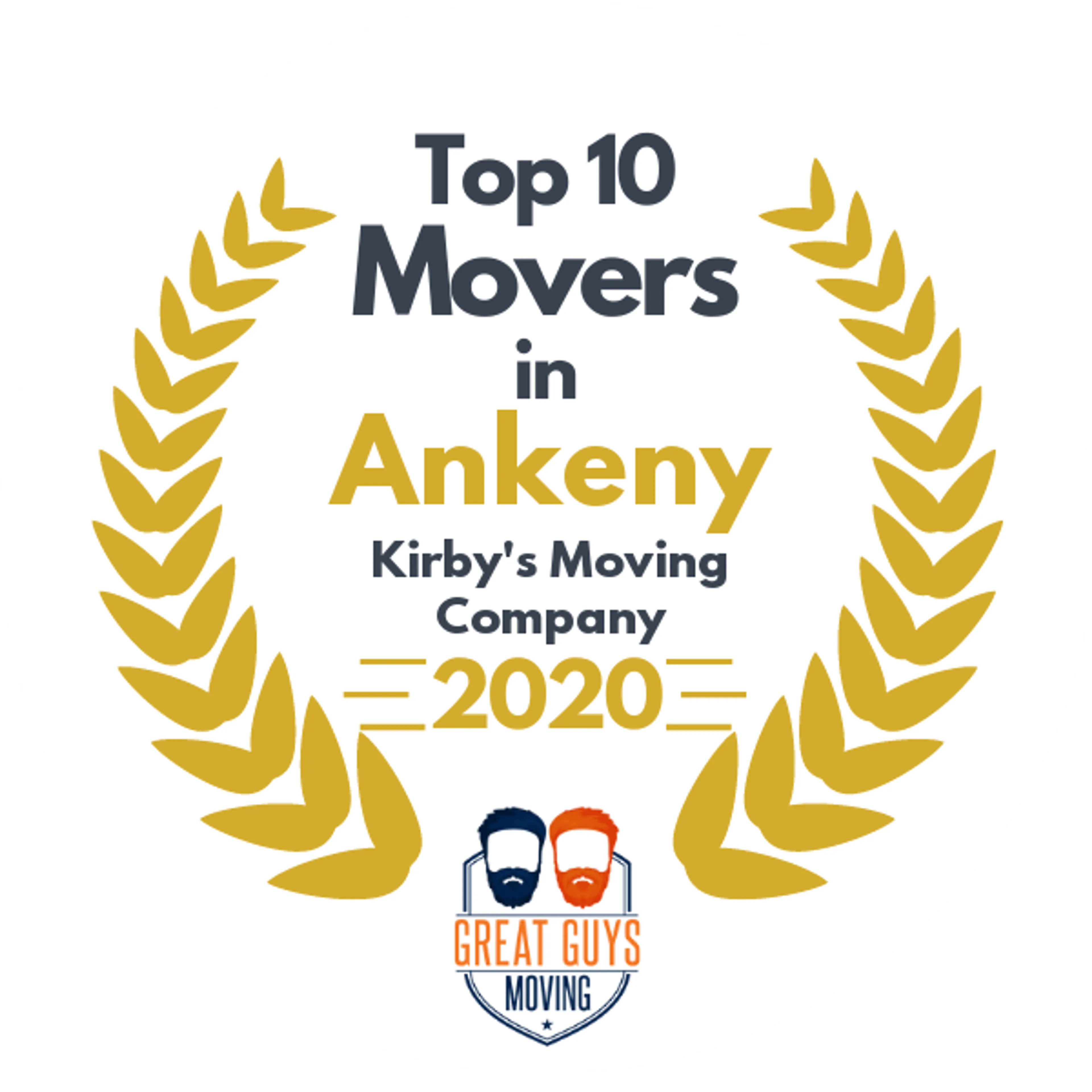 Top 10 Movers in Des Moines, IA 2020 award