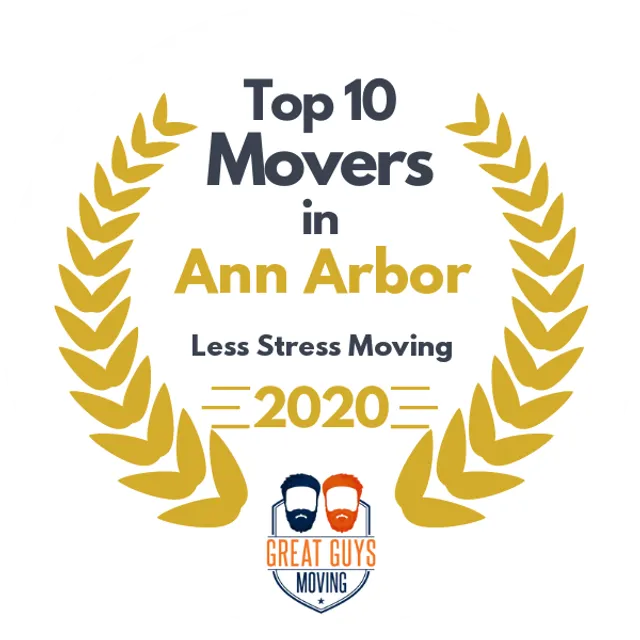 Top 10 Movers in Ann Arbor, MI 2020 award