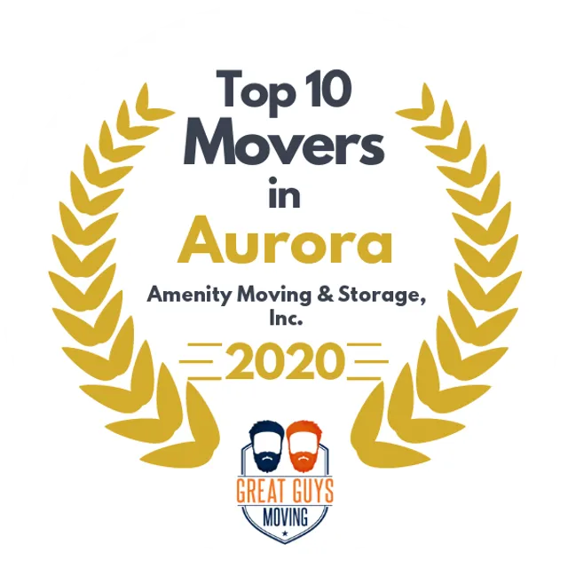 Top 10 Movers in Aurora, IL 2020 award