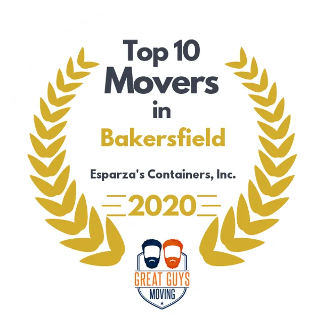 Top 10 Movers in Bakersfield, CA 2020 award