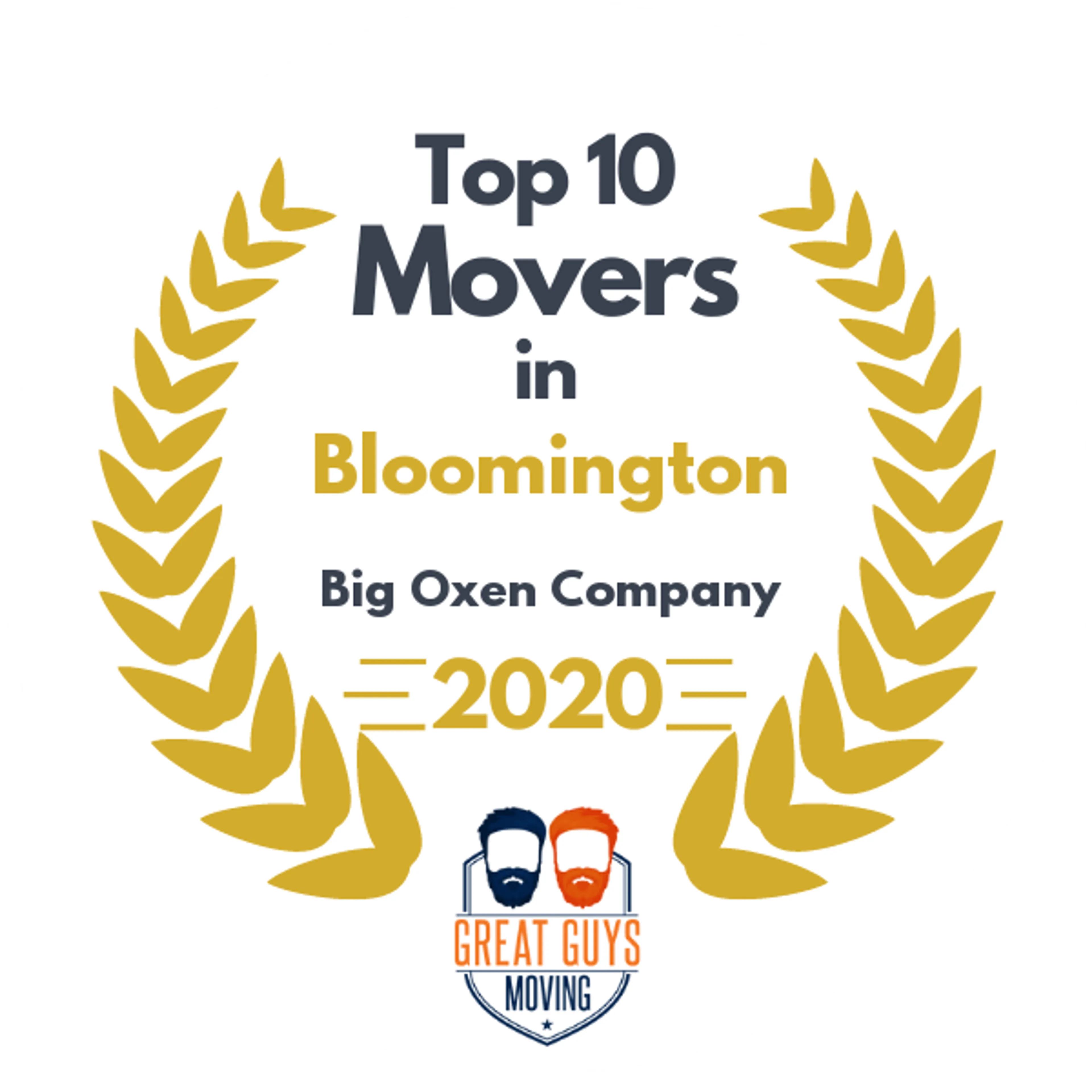 Top 10 Movers in Bloomington, IN 2020 award