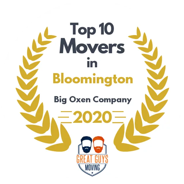 Top 10 Movers in Bloomington, IN 2020 award