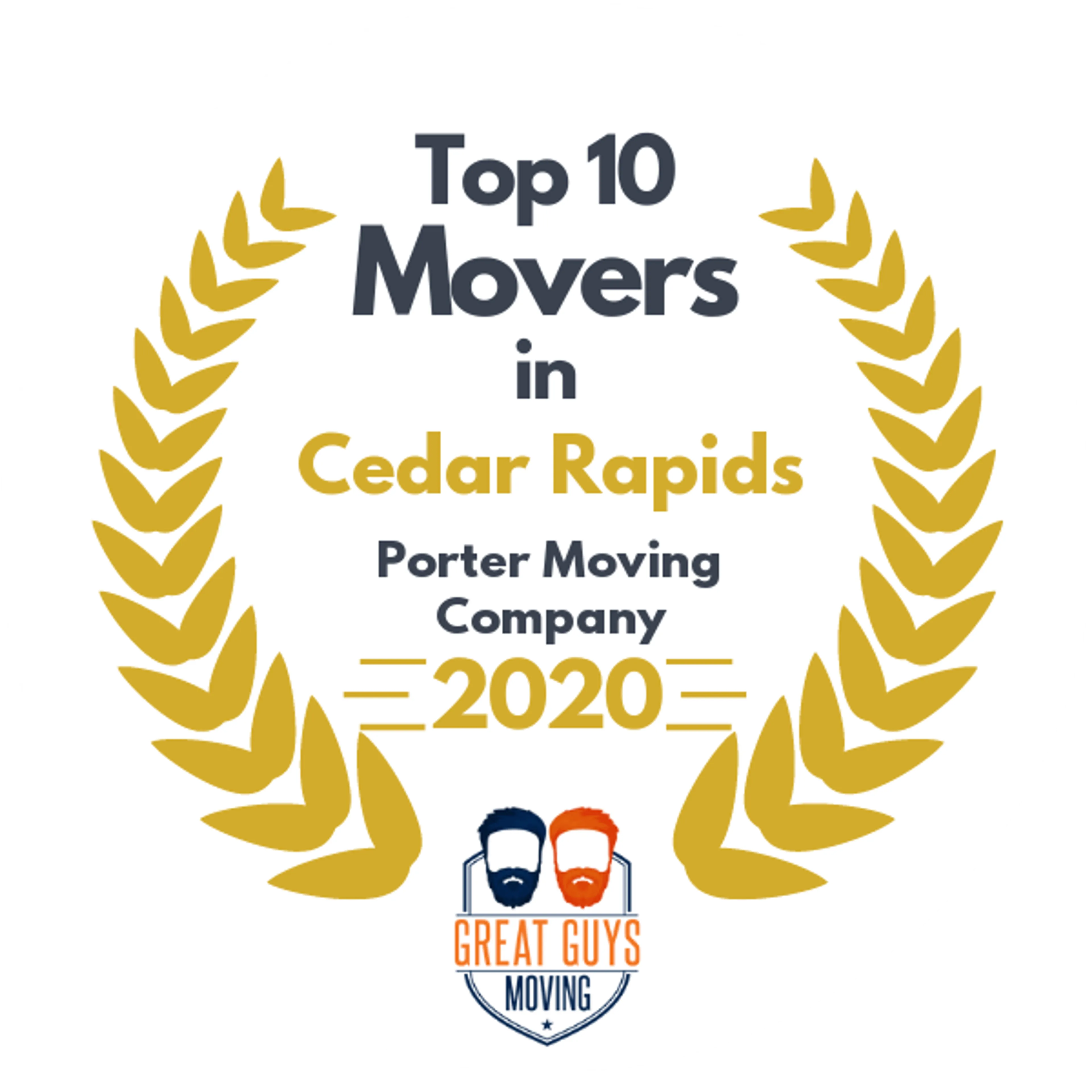 Top 10 Movers in Cedar Rapids, IA 2020 award