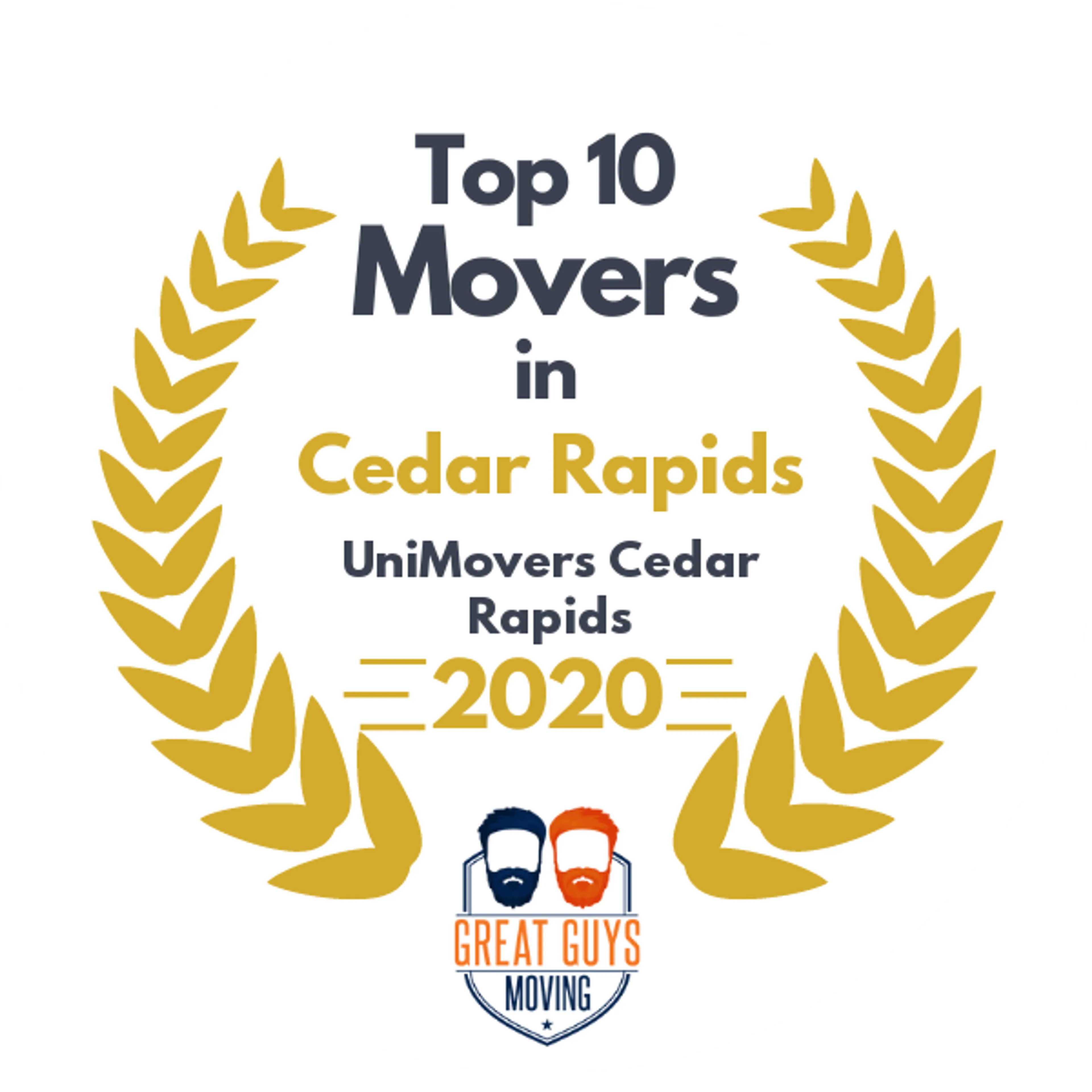 Top 10 Movers in Cedar Rapids, IA 2020 award