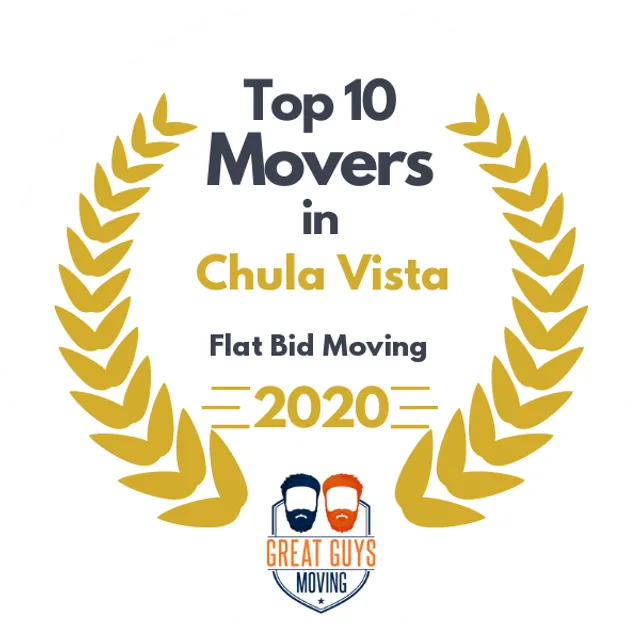 Top 10 Movers in San Diego, CA 2020 award