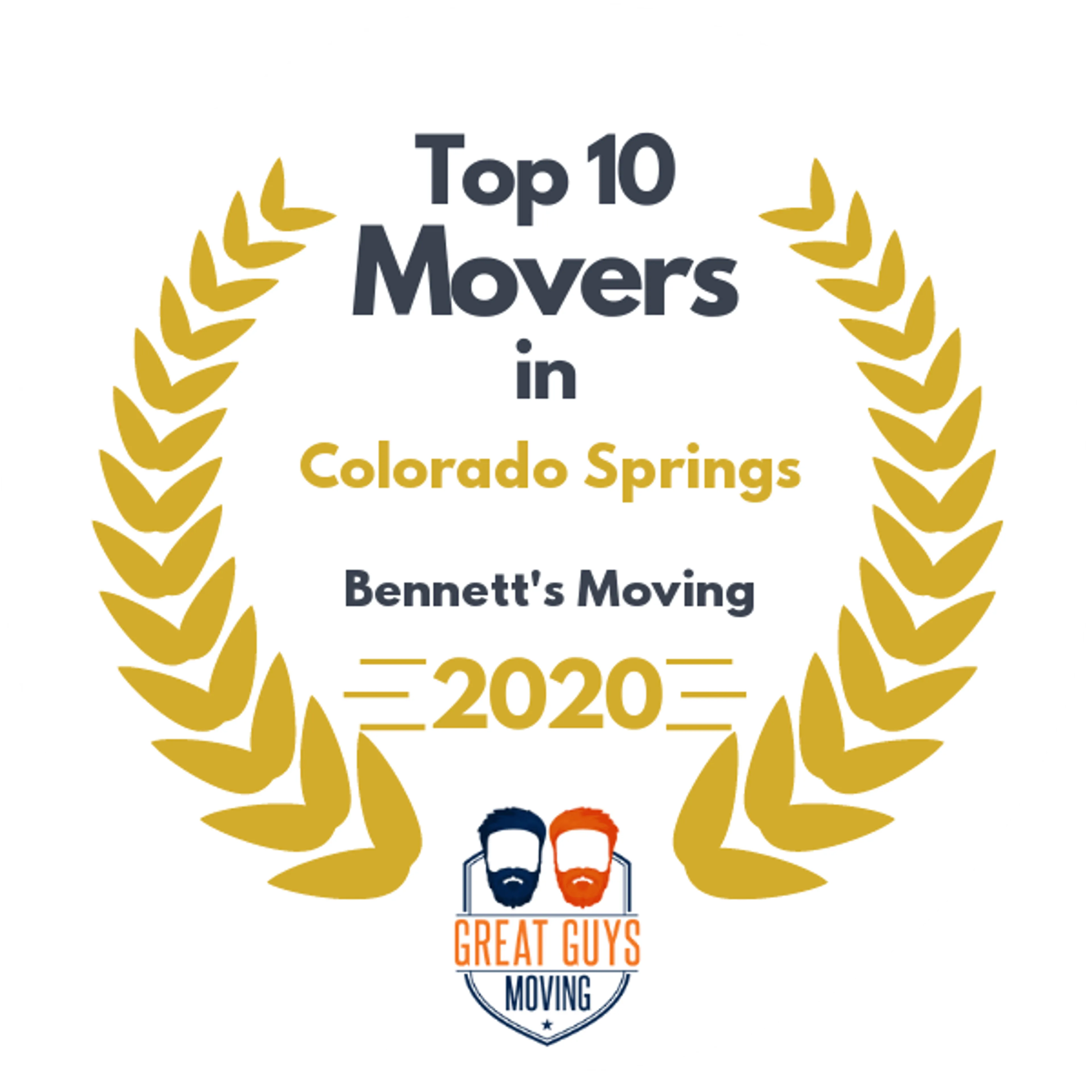 Top 10 Movers in Colorado Springs, CO 2020 award