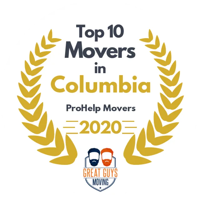 Top 10 Movers in Columbia, SC 2020 award