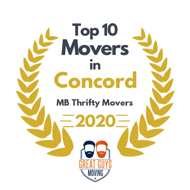 Top 10 Movers in Concord, CA 2020 award