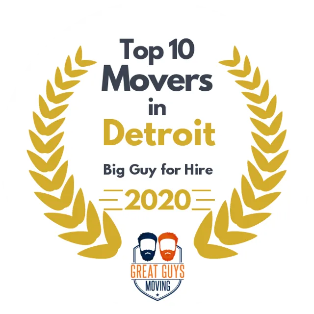 Top 10 Movers in Detroit, MI 2020 award