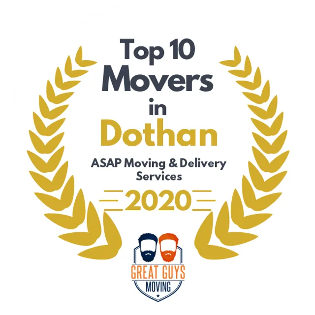 Top 10 Movers in Dothan, AL 2020 award