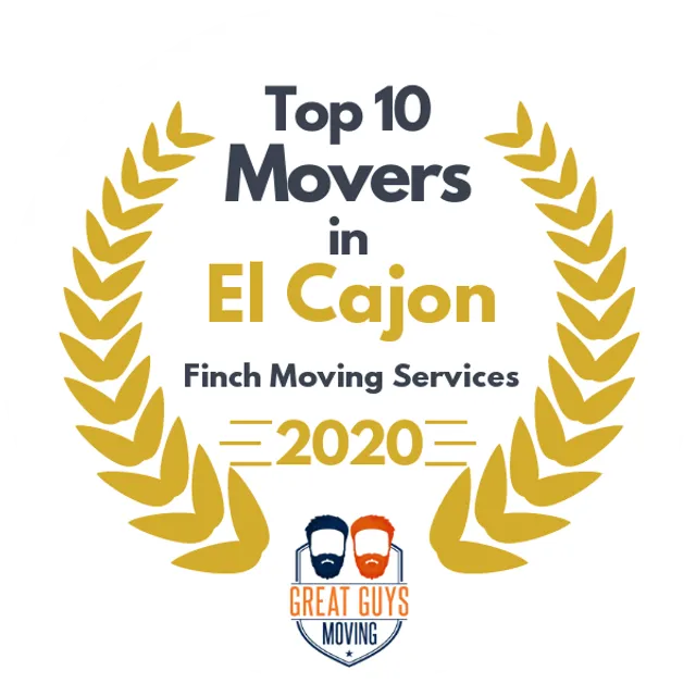 Top 10 Movers in El Cajon, CA 2020 award