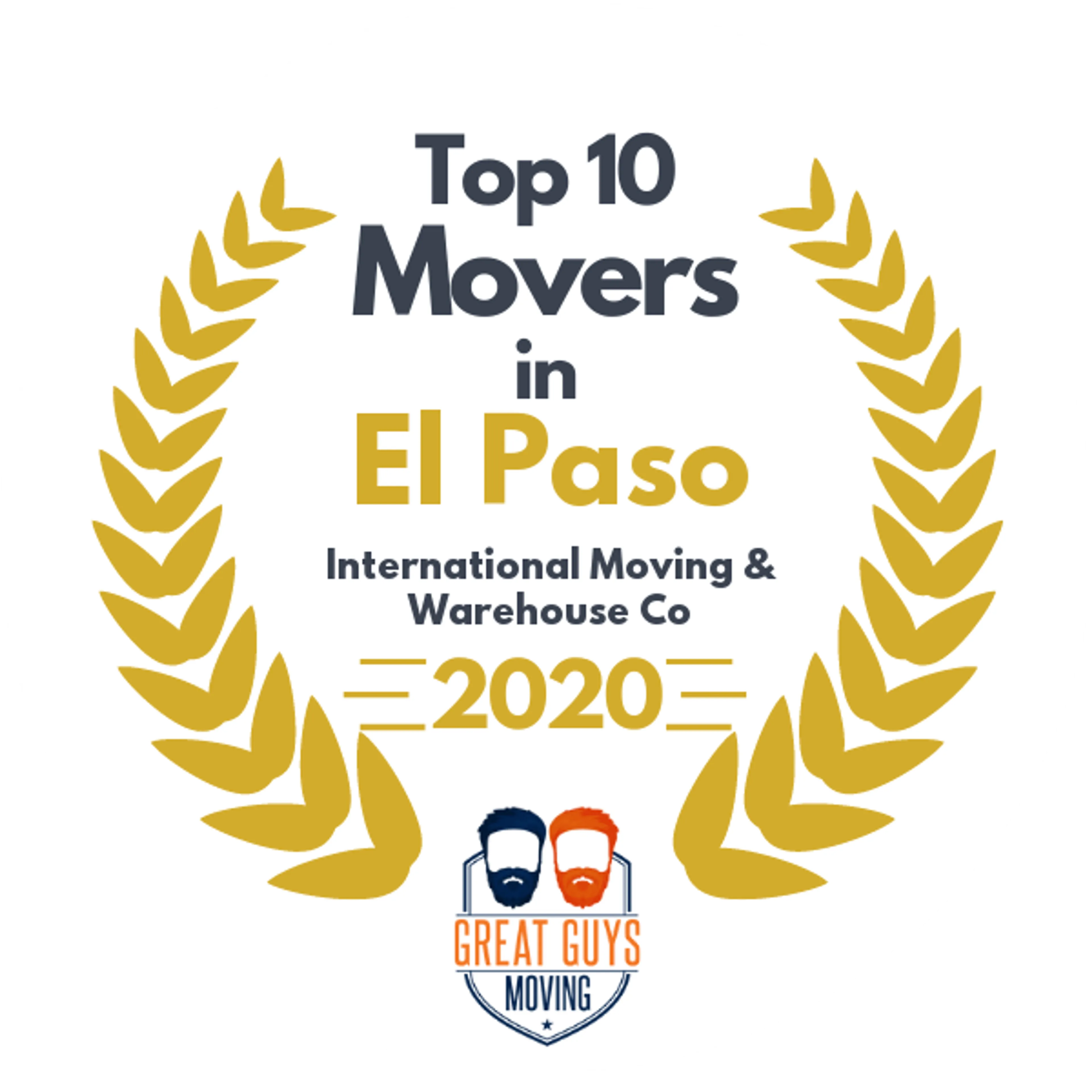 Top 10 Movers in El Paso, TX 2020 award