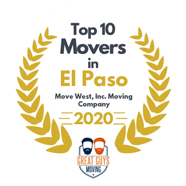 Top 10 Movers in El Paso, TX 2020 award