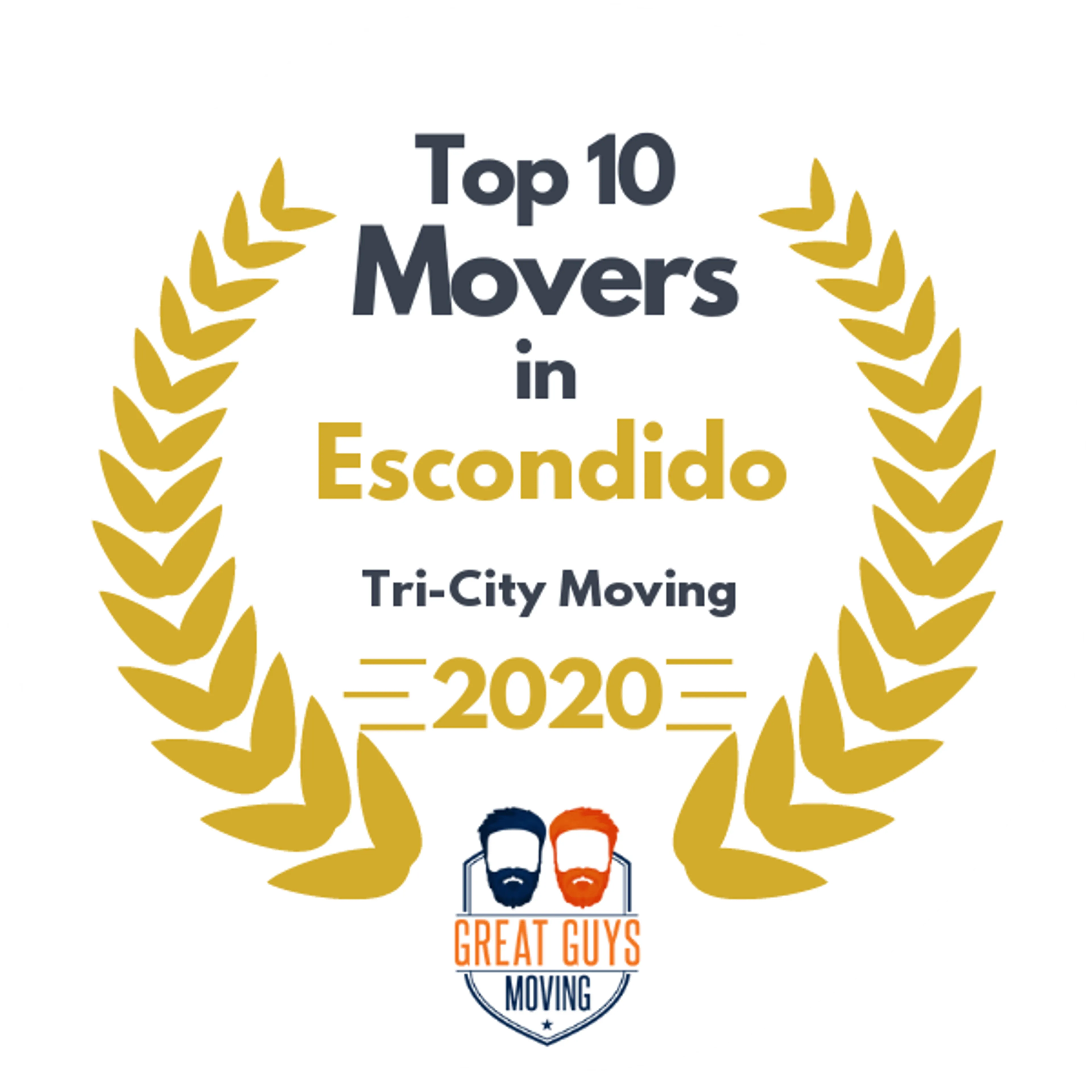 Top 10 Movers in Escondido, CA 2020 award