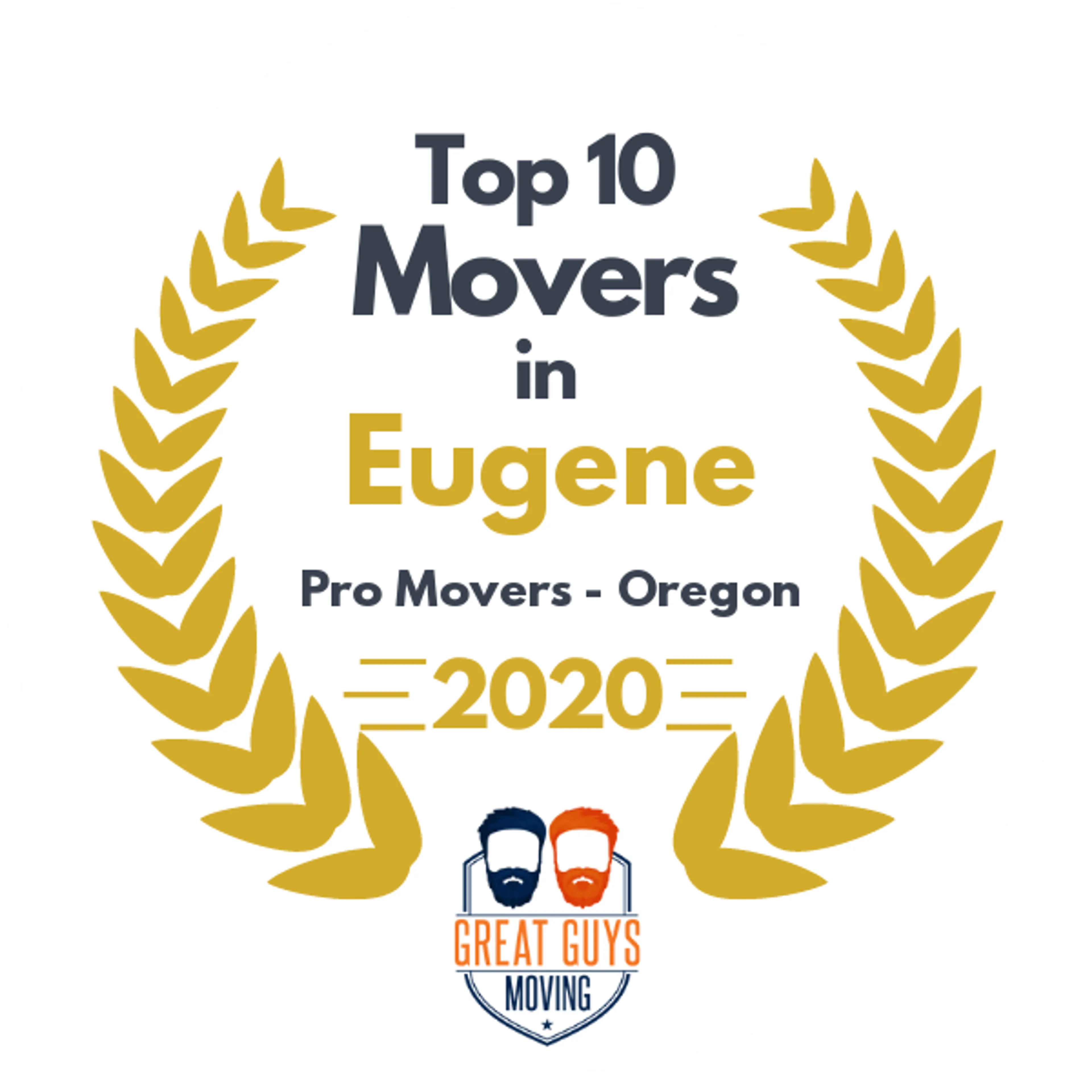 Top 10 Movers in Eugene, OR 2020 award