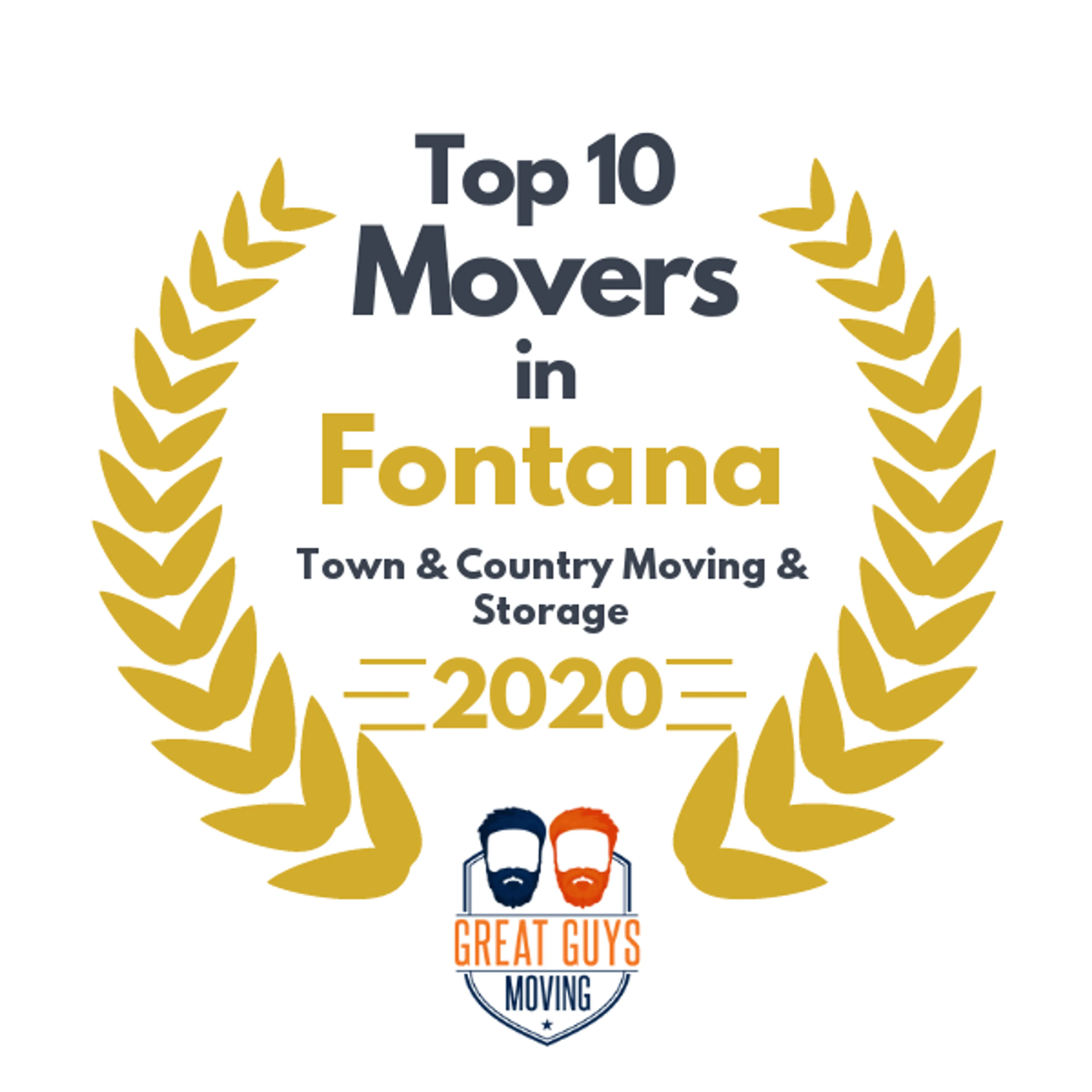 Top 10 Movers in Fontana, CA 2020 award