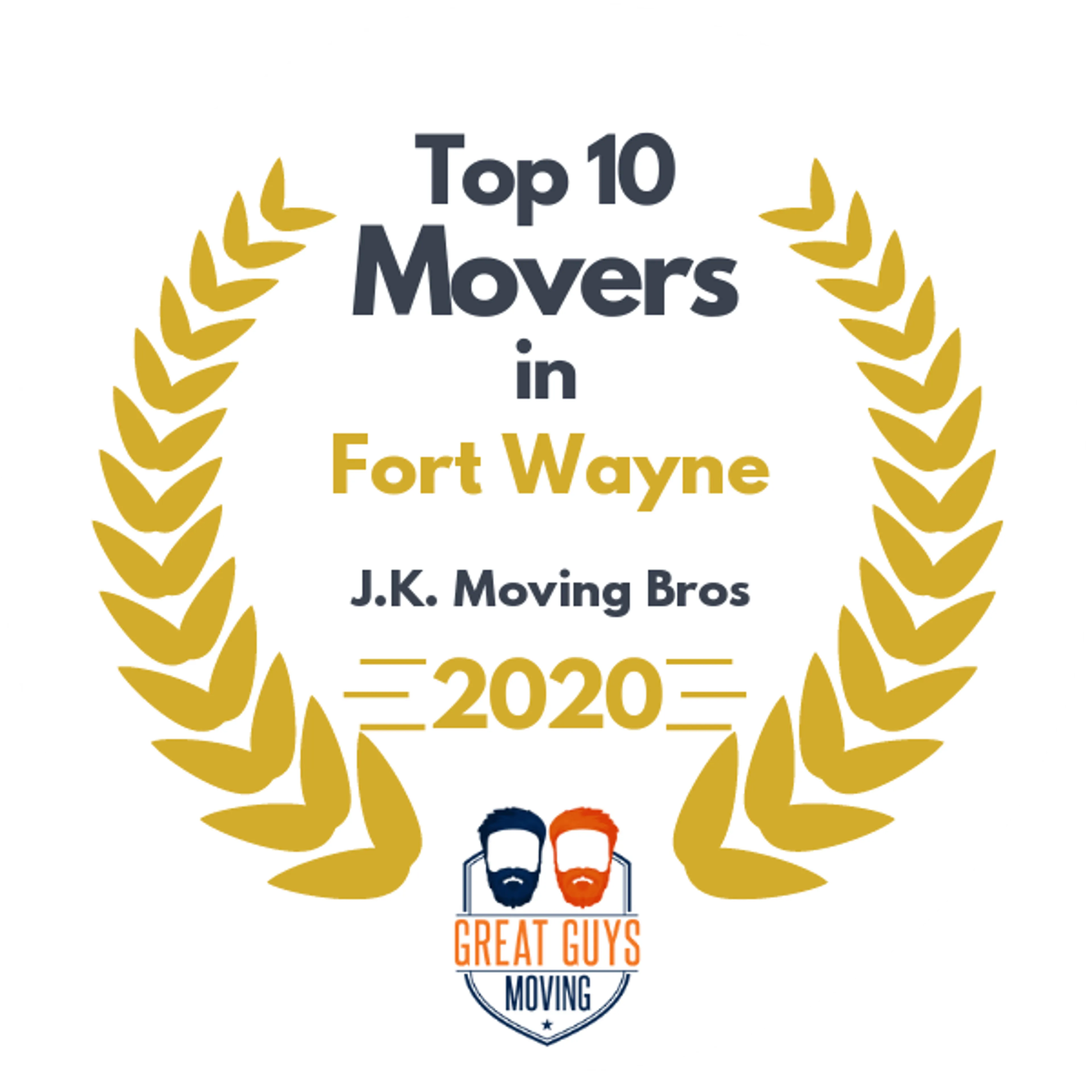 Top 10 Movers in Fort Wayne, IN 2020 award