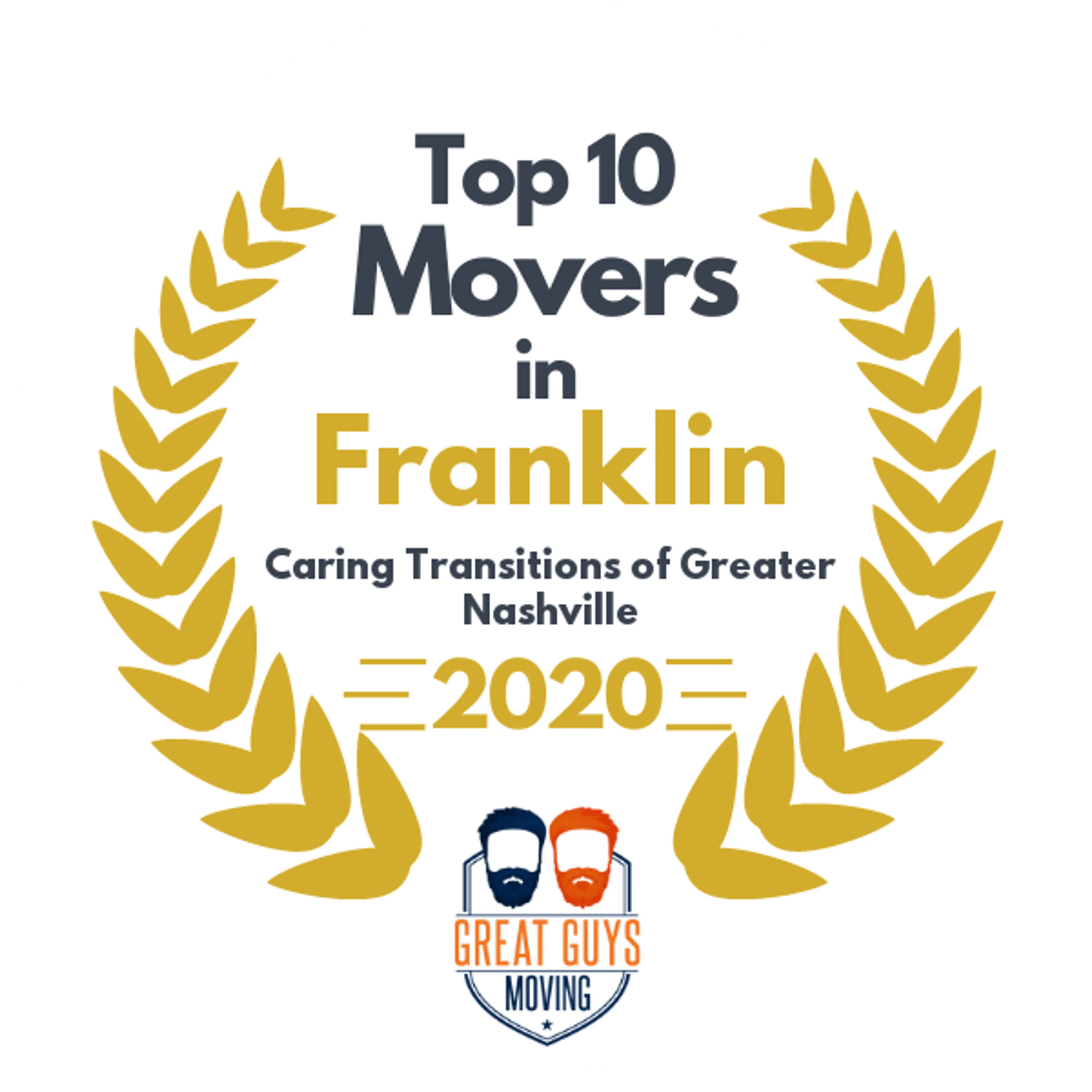Top 10 Movers in Franklin, TN 2020 award