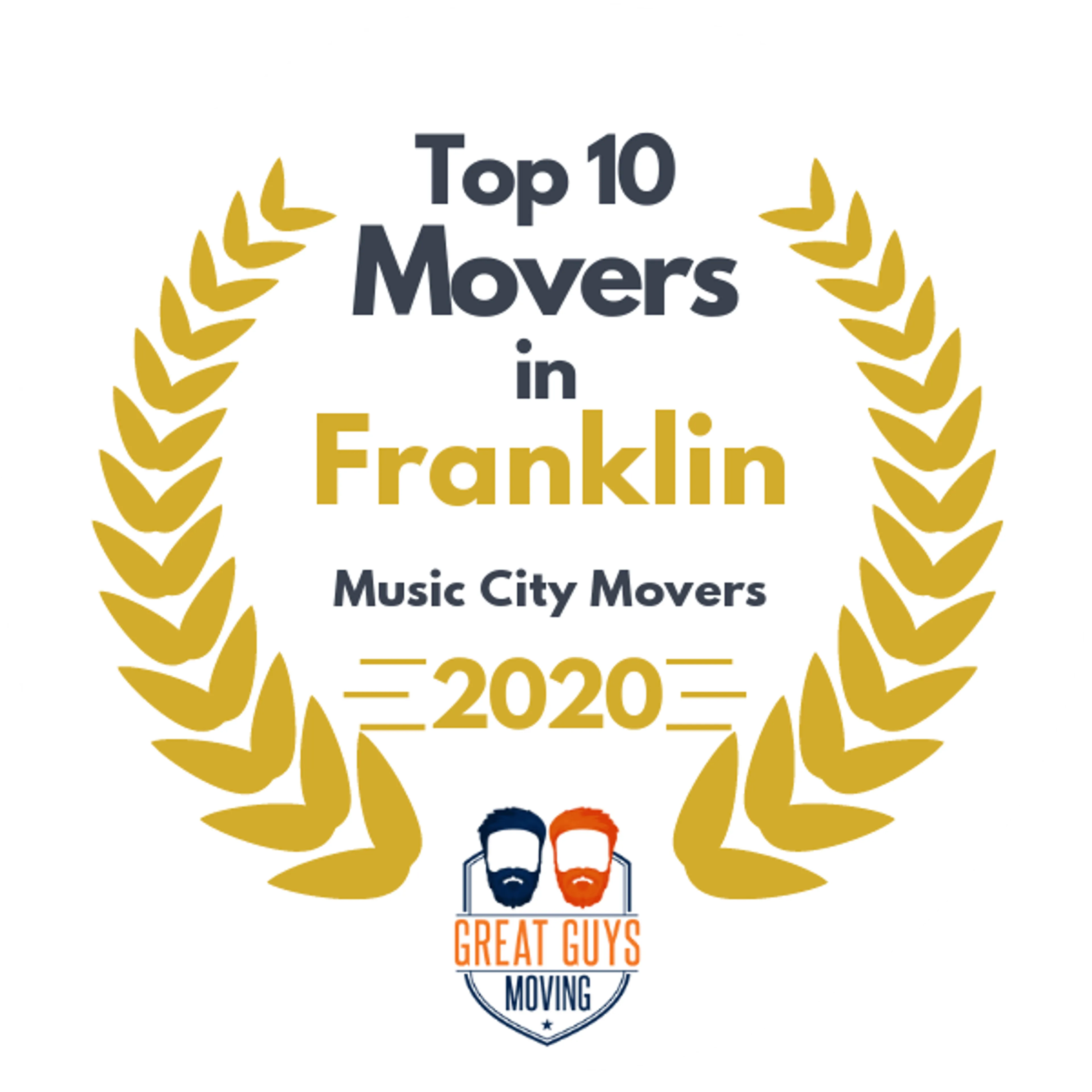 Top 10 Movers in Nashville, TN 2020 award