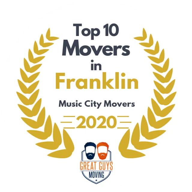 Top 10 Movers in Nashville, TN 2020 award