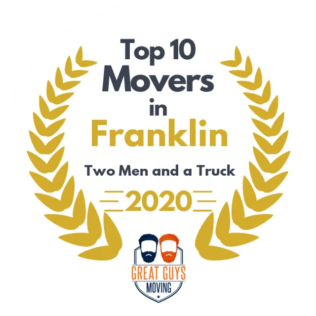 Top 10 Movers in Franklin, TN 2020 award