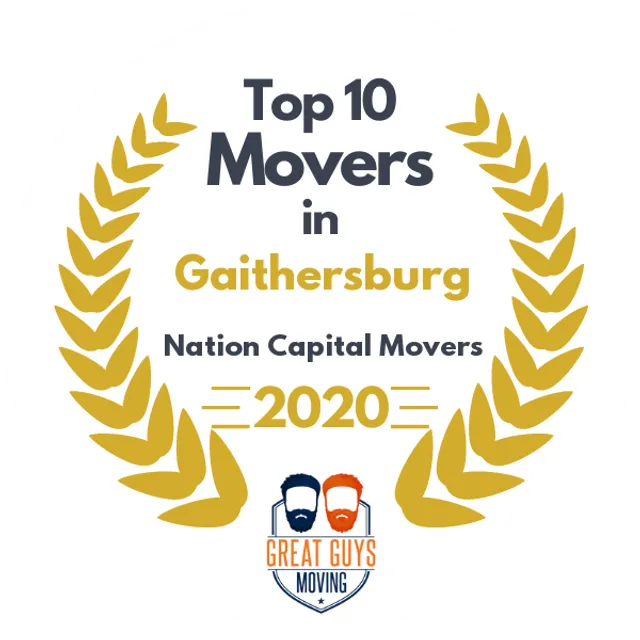 Top 10 Movers in Frederick, MD 2020 award