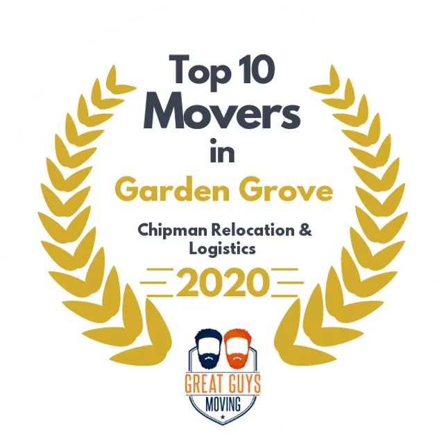 Top 10 Movers in Anaheim, CA 2020 award