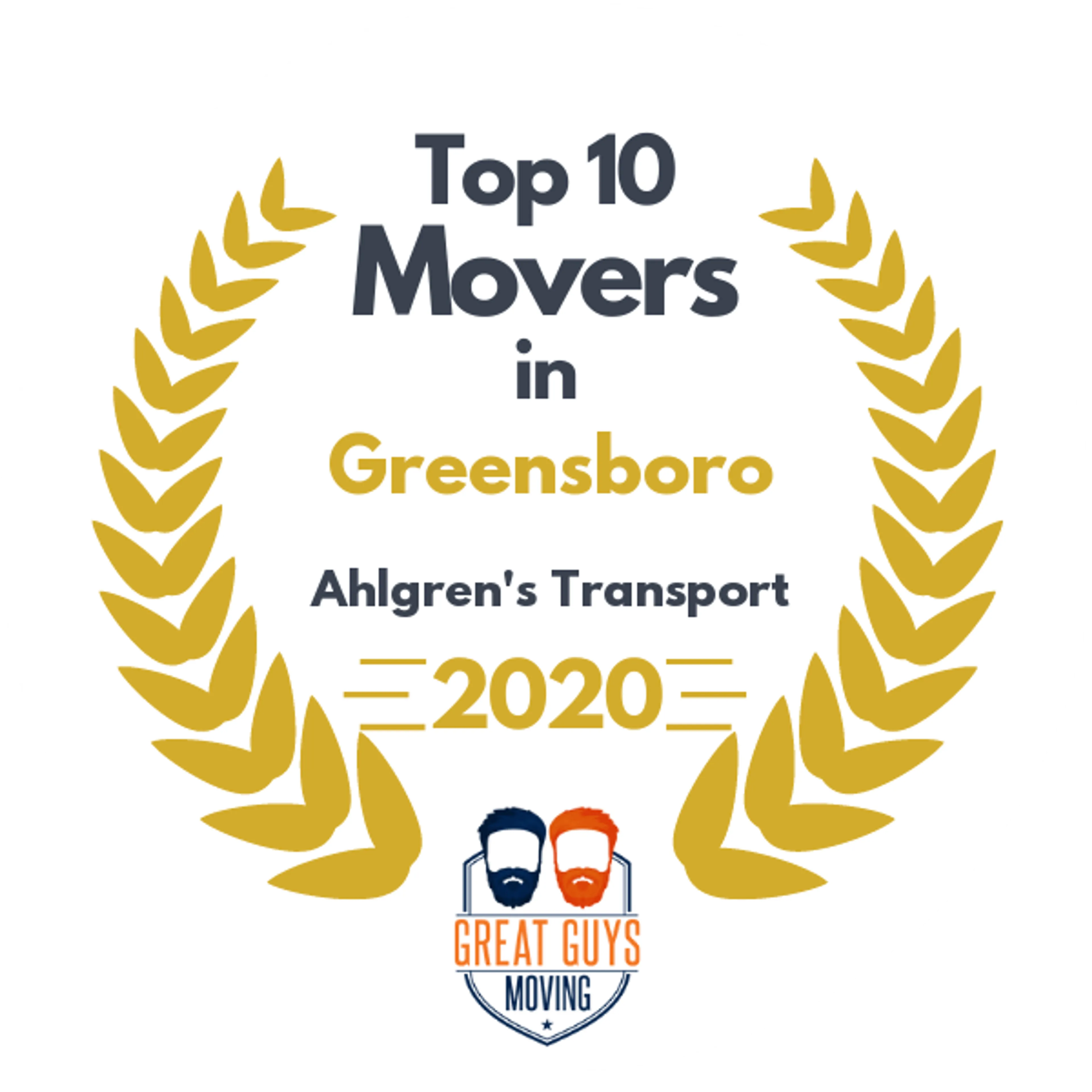 Top 10 Movers in Greensboro, NC 2020 award