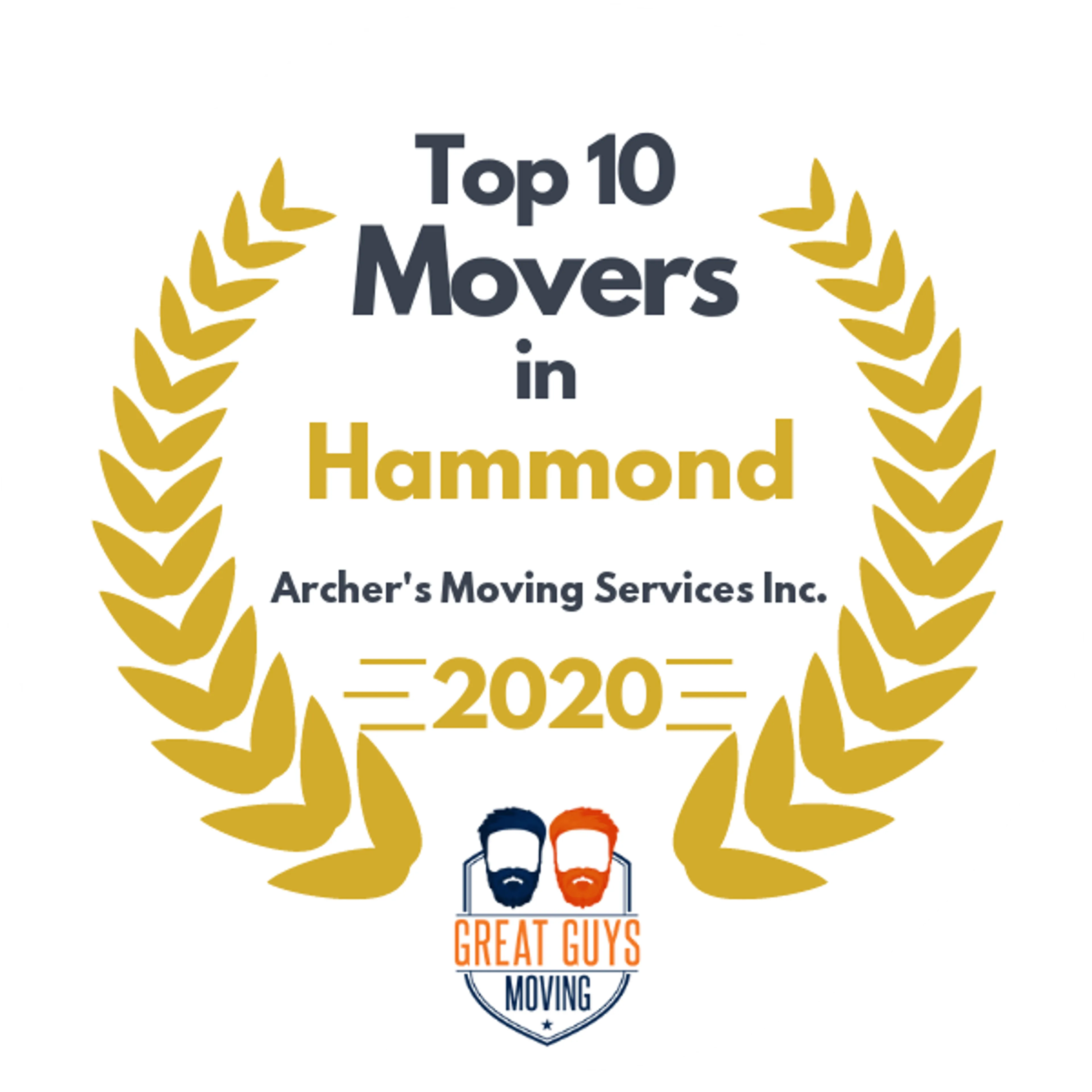 Top 10 Movers in Hammond, IN 2020 award