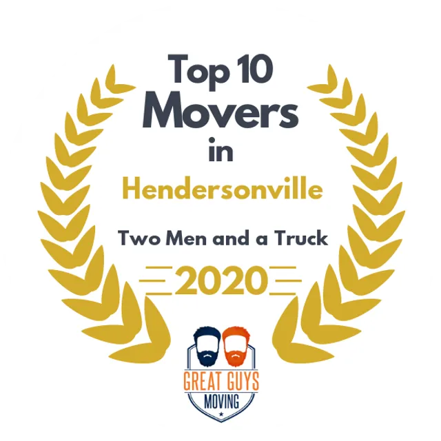 Top 10 Movers in Hendersonville, TN 2020 award