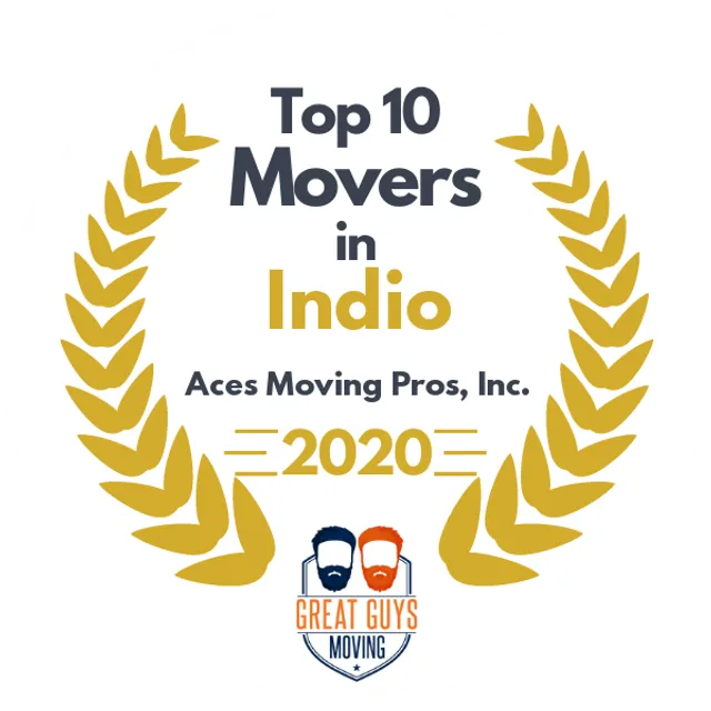 Top 10 Movers in Indio, CA 2020 award