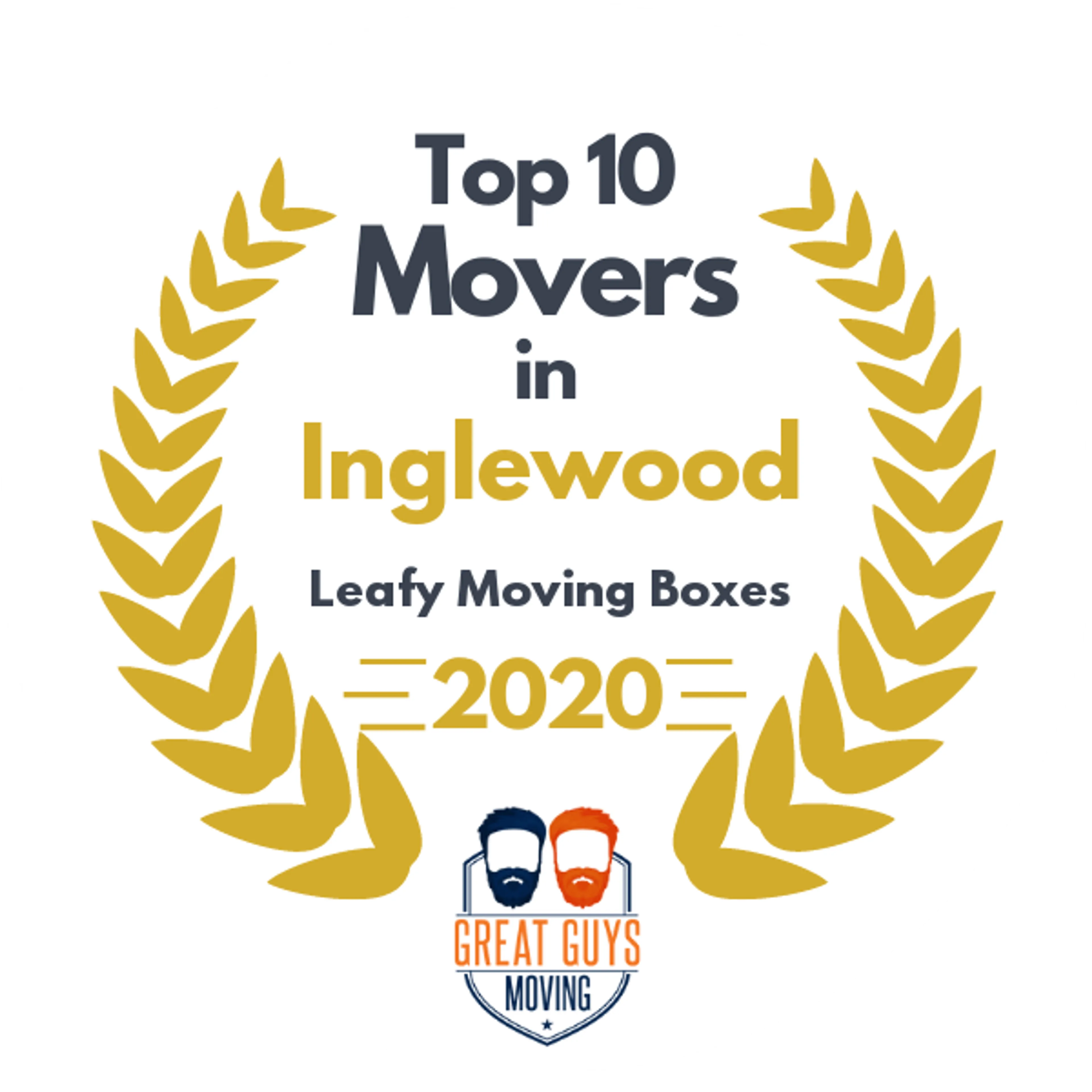 Top 10 Movers in Inglewood, CA 2020 award