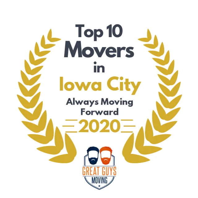 Top 10 Movers in Cedar Rapids, IA 2020 award