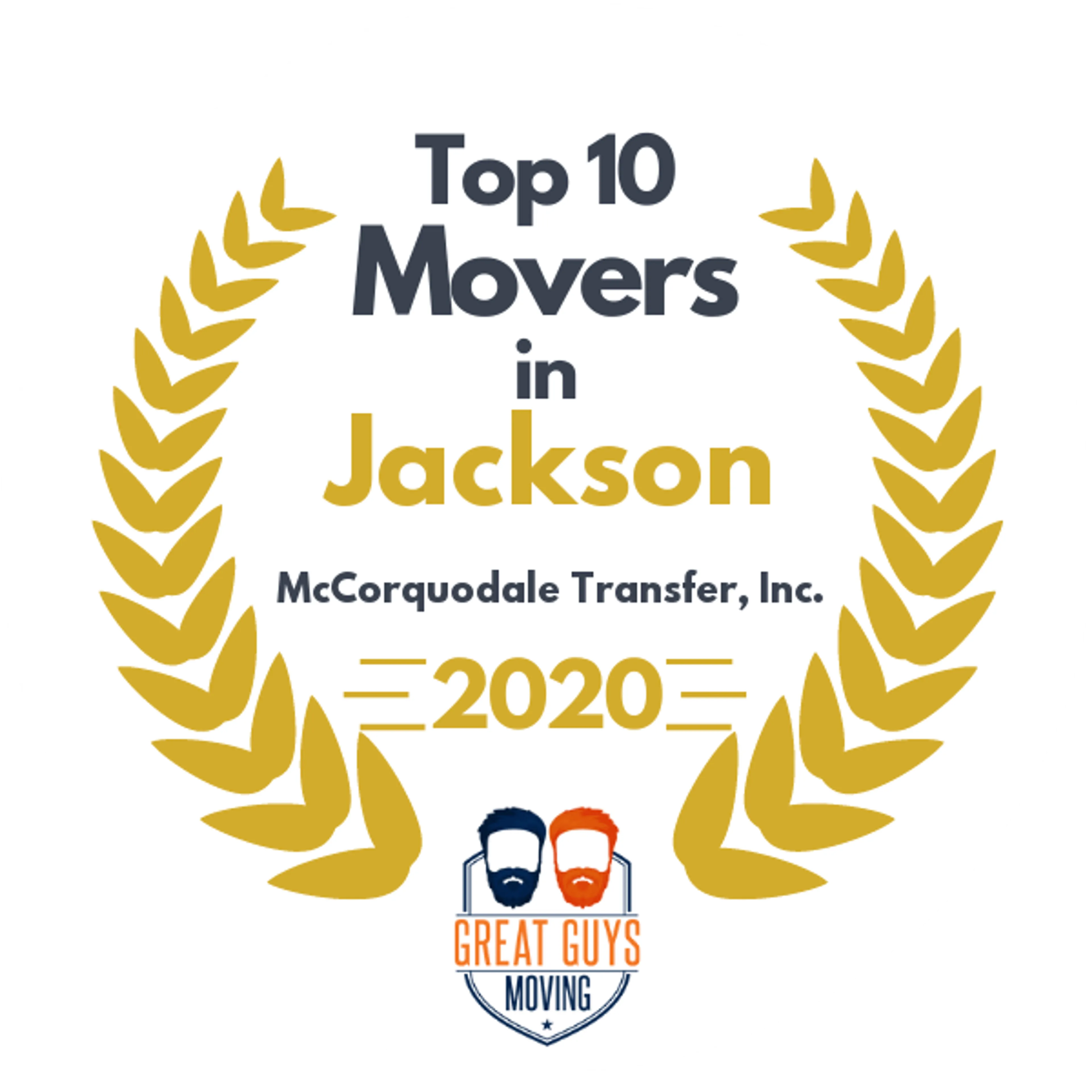 Top 10 Movers in Jackson, MS 2020 award