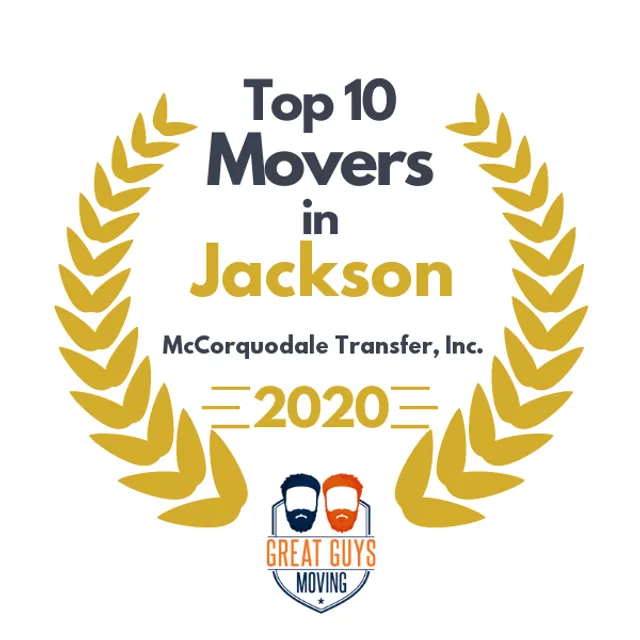 Top 10 Movers in Jackson, MS 2020 award