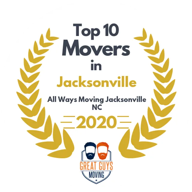 Top 10 Movers in Wilmington, NC 2020 award