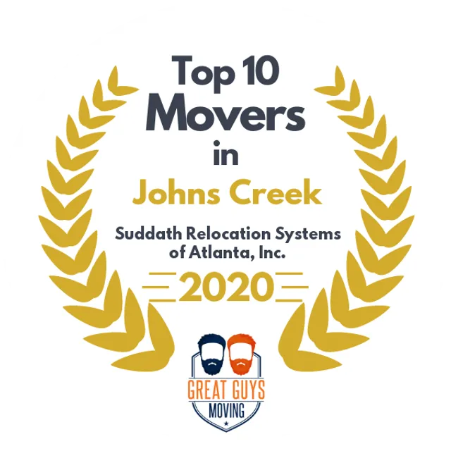 Top 10 Movers in Athens, GA 2020 award