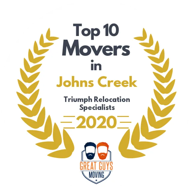 Top 10 Movers in Roswell, GA 2020 award