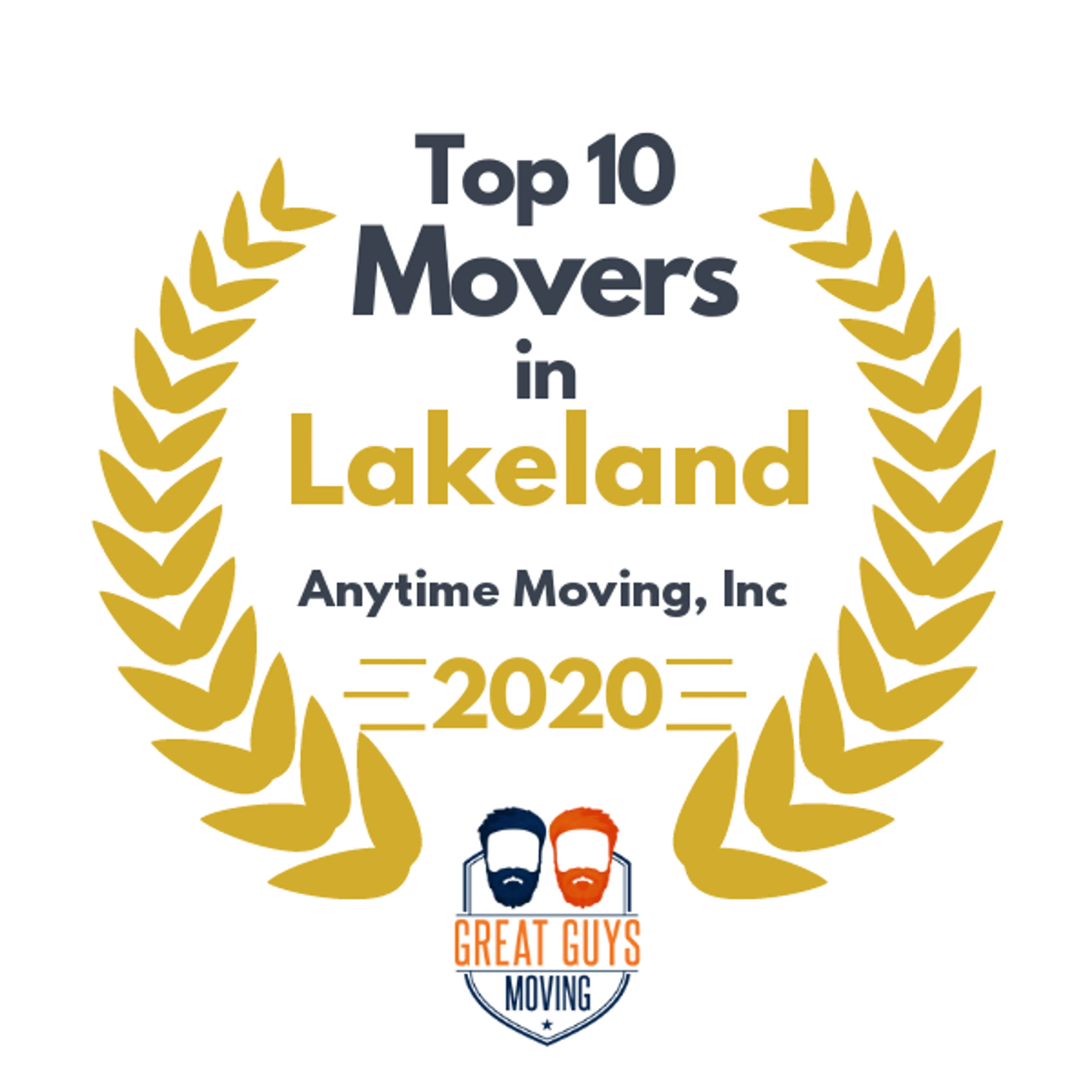 Top 10 Movers in Lakeland, FL 2020 award