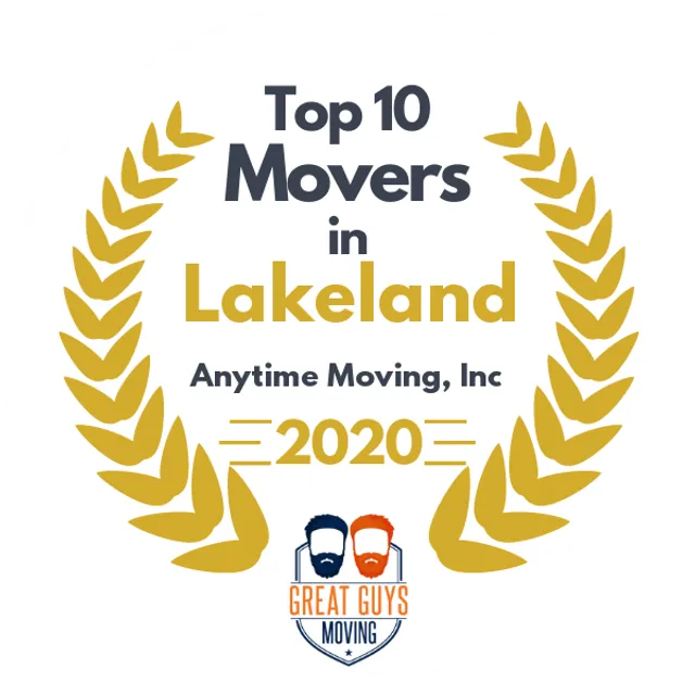 Top 10 Movers in Lakeland, FL 2020 award