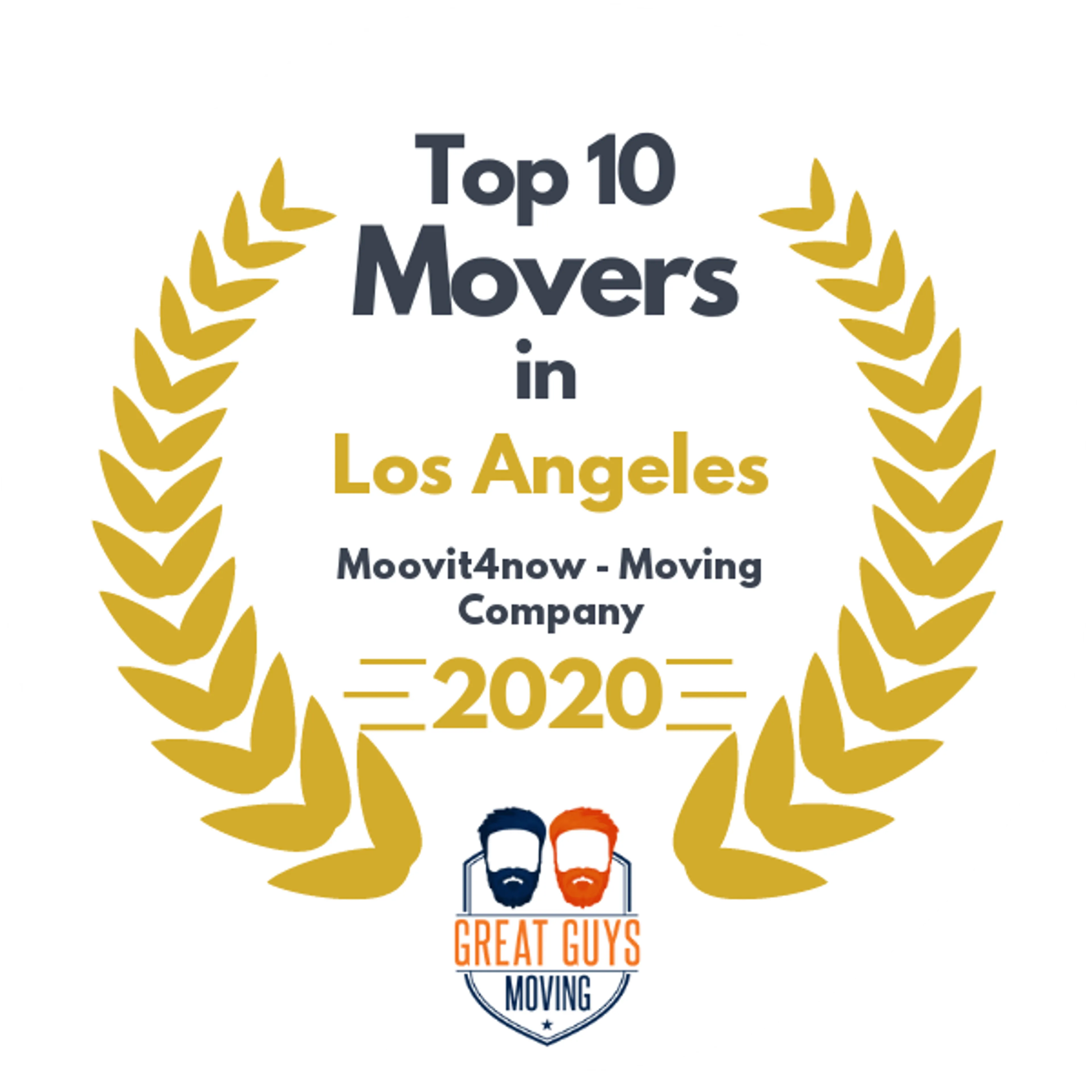 Top 10 Movers in Los Angeles, CA 2020 award