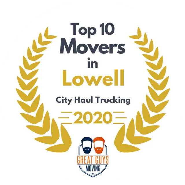 Top 10 Movers in Lowell, MA 2020 award