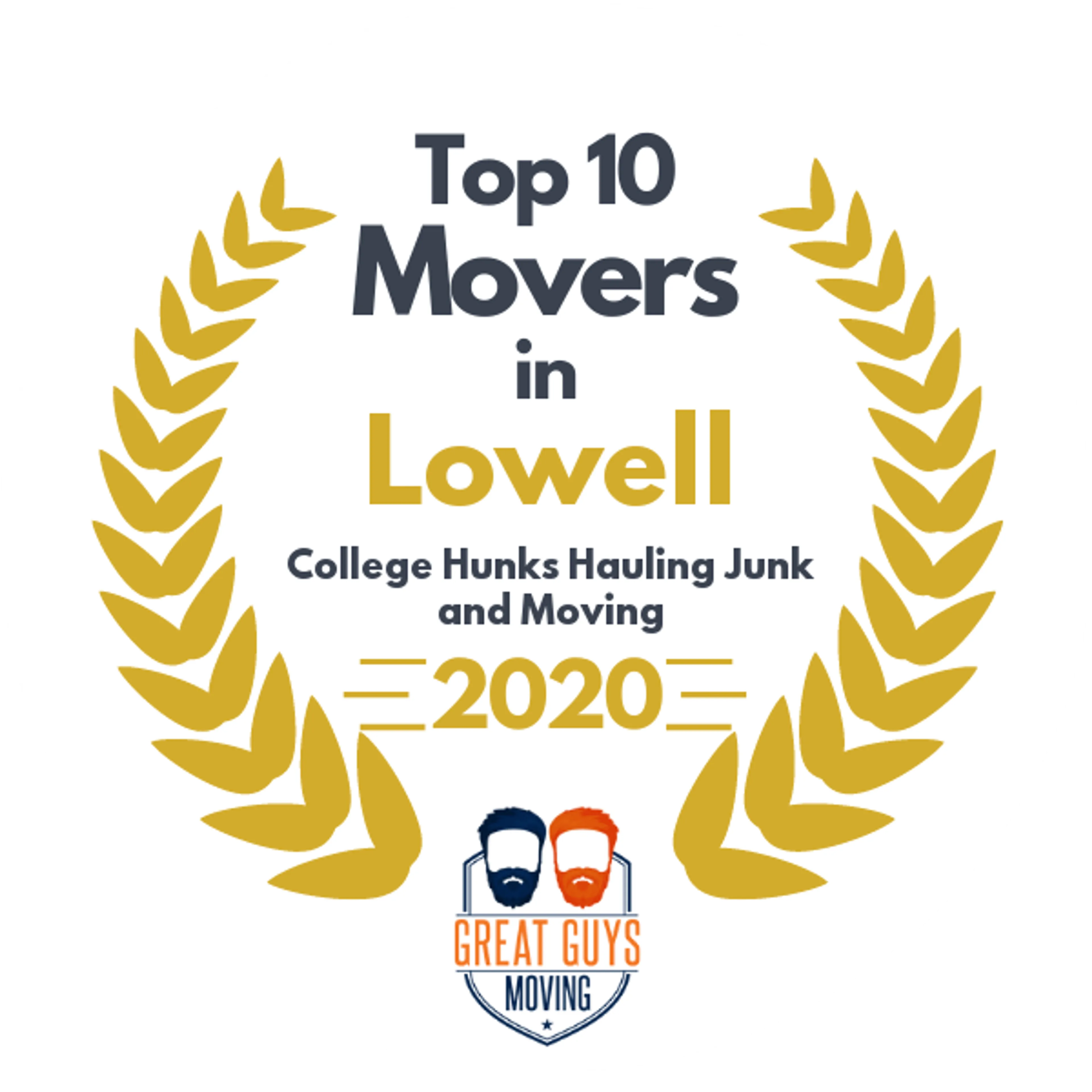 Top 10 Movers in Lowell, MA 2020 award