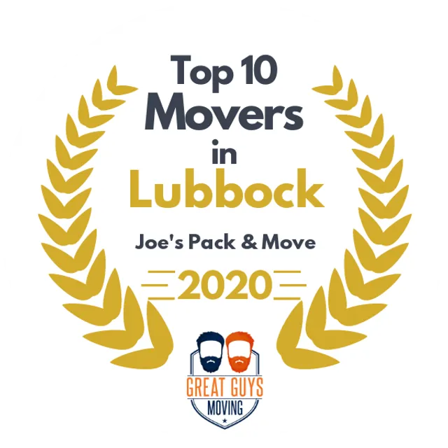 Top 10 Movers in Lubbock, TX 2020 award