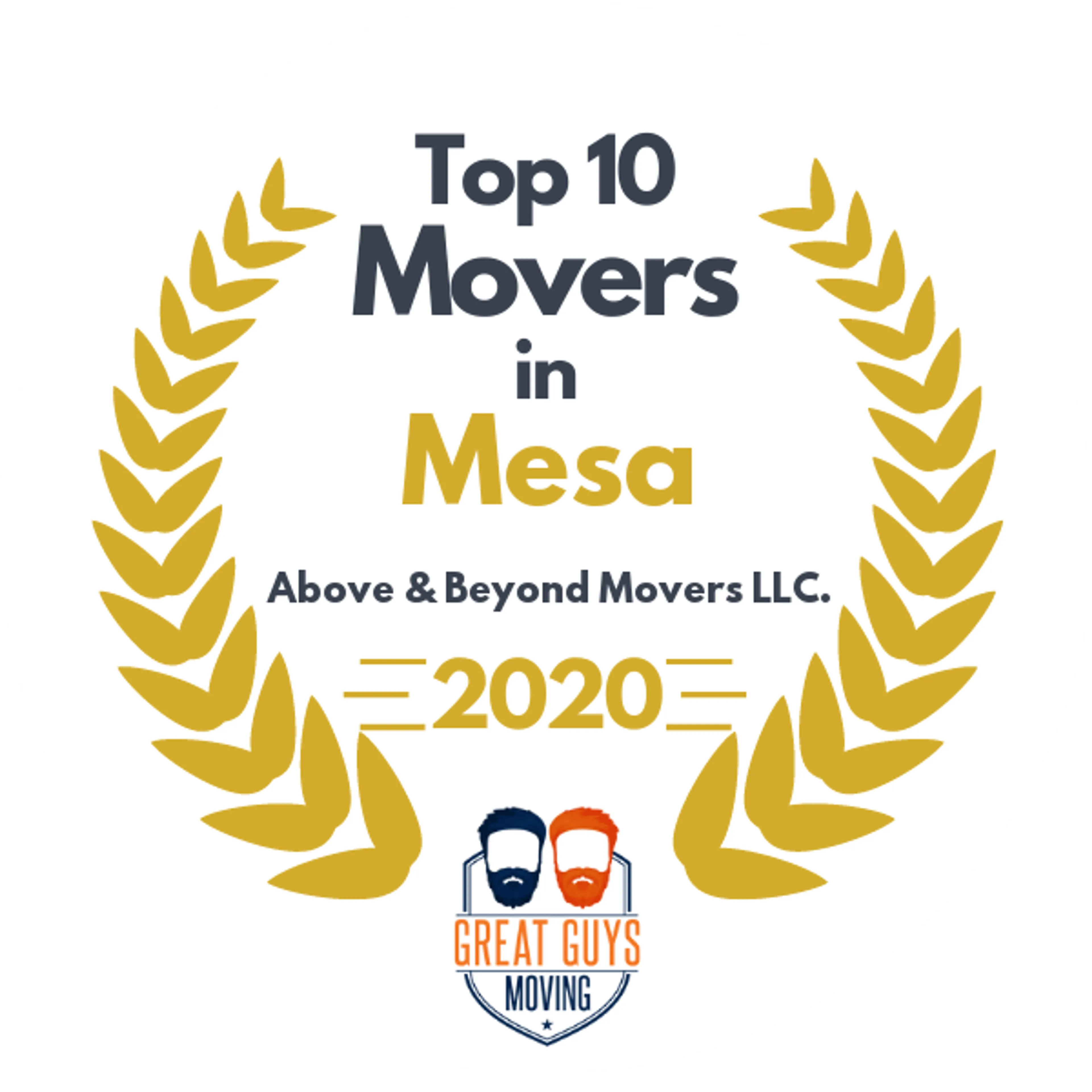 Top 10 Movers in Mesa, AZ 2020 award