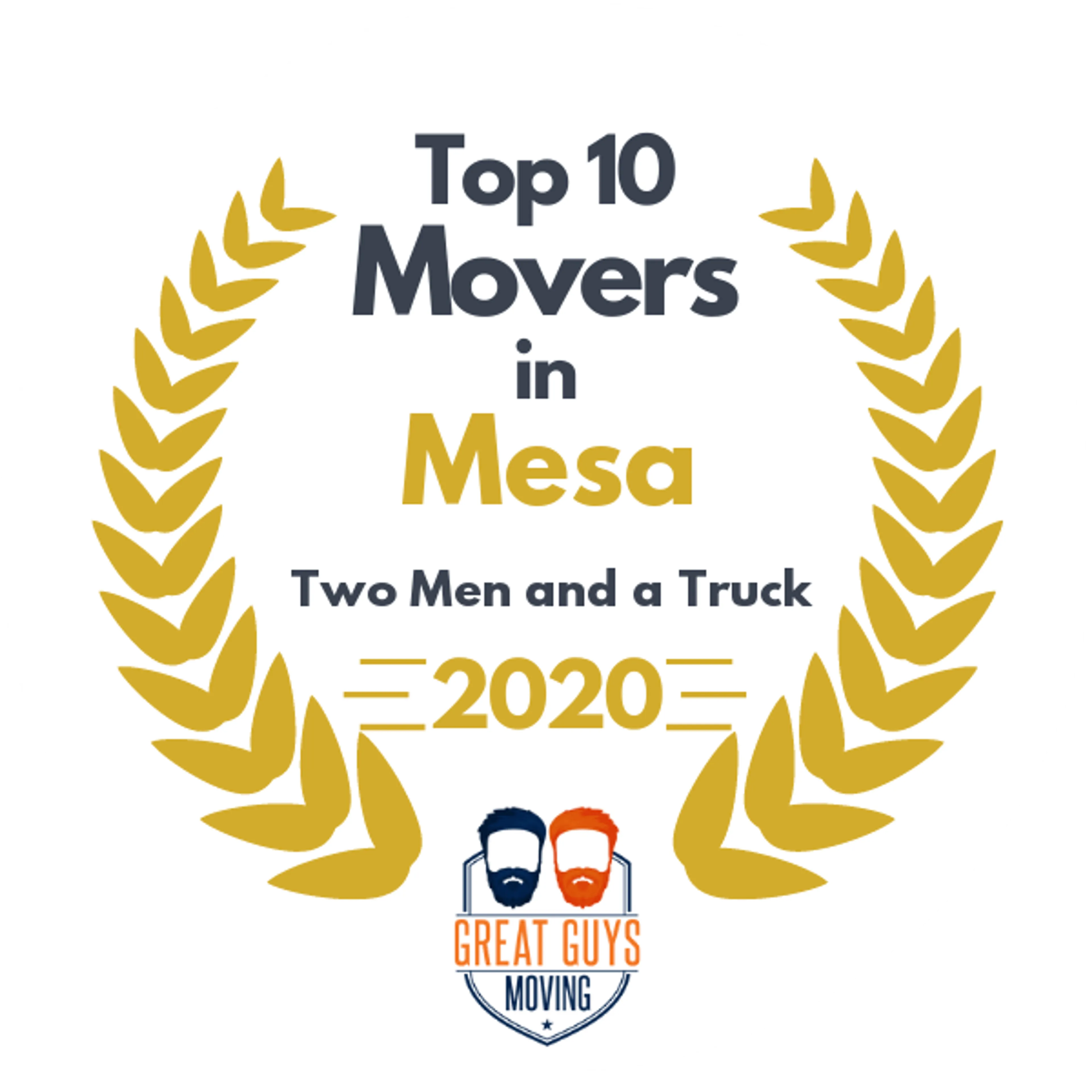 Top 10 Movers in Mesa, AZ 2020 award