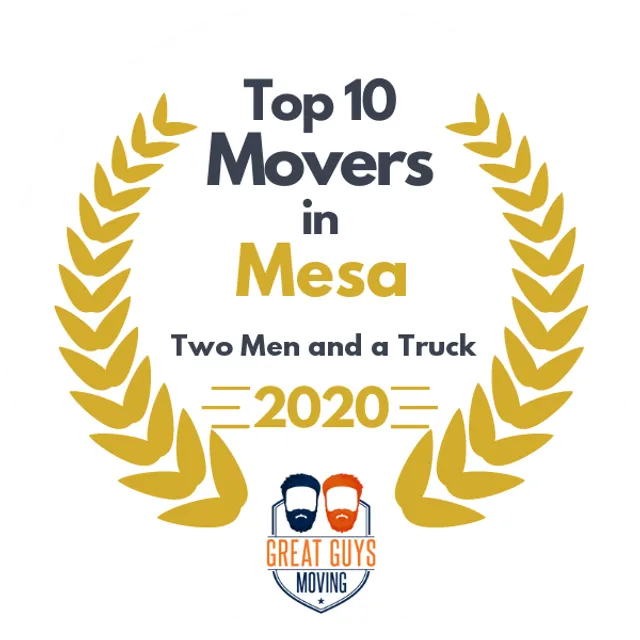 Top 10 Movers in Mesa, AZ 2020 award